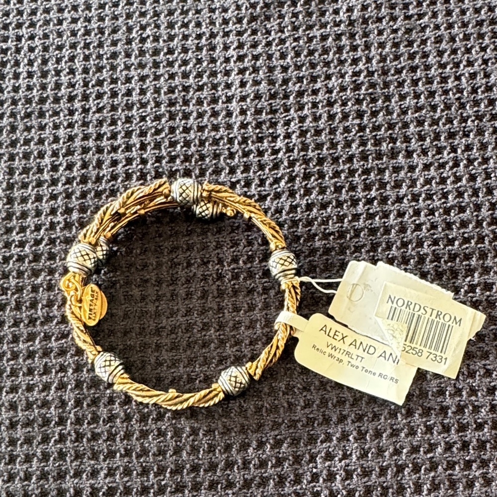 Alex and Ani Two-Tone Gold and Silver Bracelet